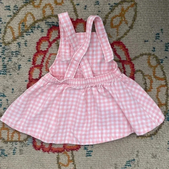 Carter's: Adorable Pink Plaid Bunny Overalls/Dress - Picture 3 of 3